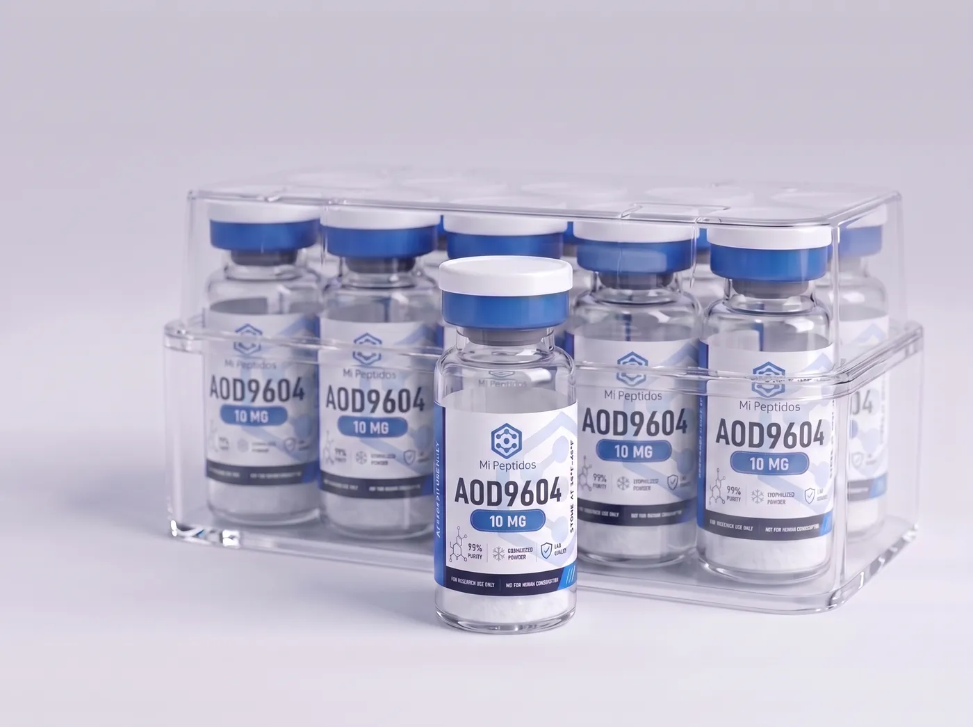 AOD9604 10 mg, caja de 10 viales