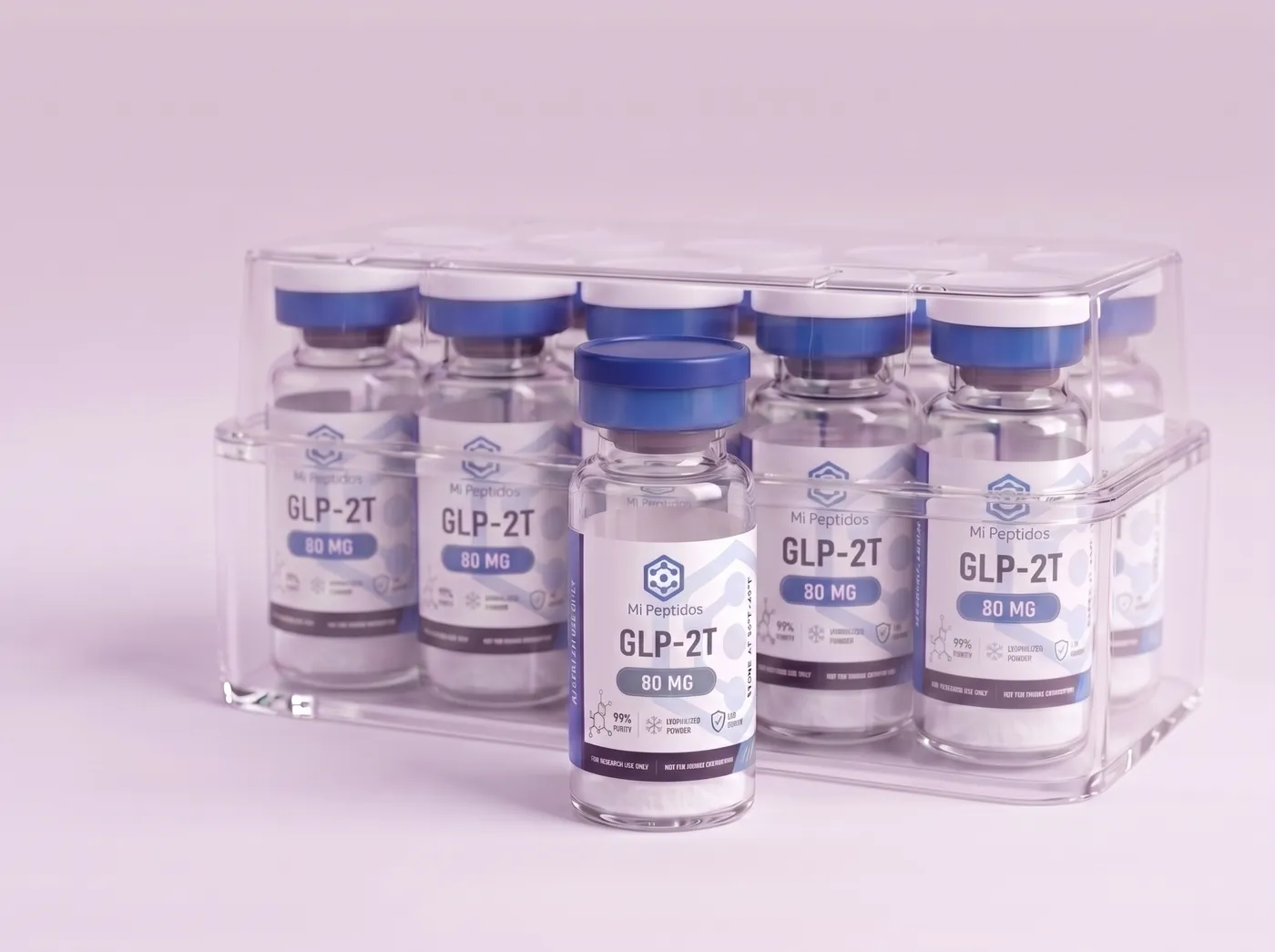 GLP-2T 80 mg, caja de 10 viales