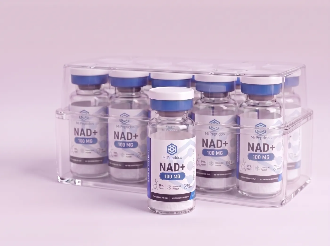 NAD+ 100 mg, caja de 10 viales