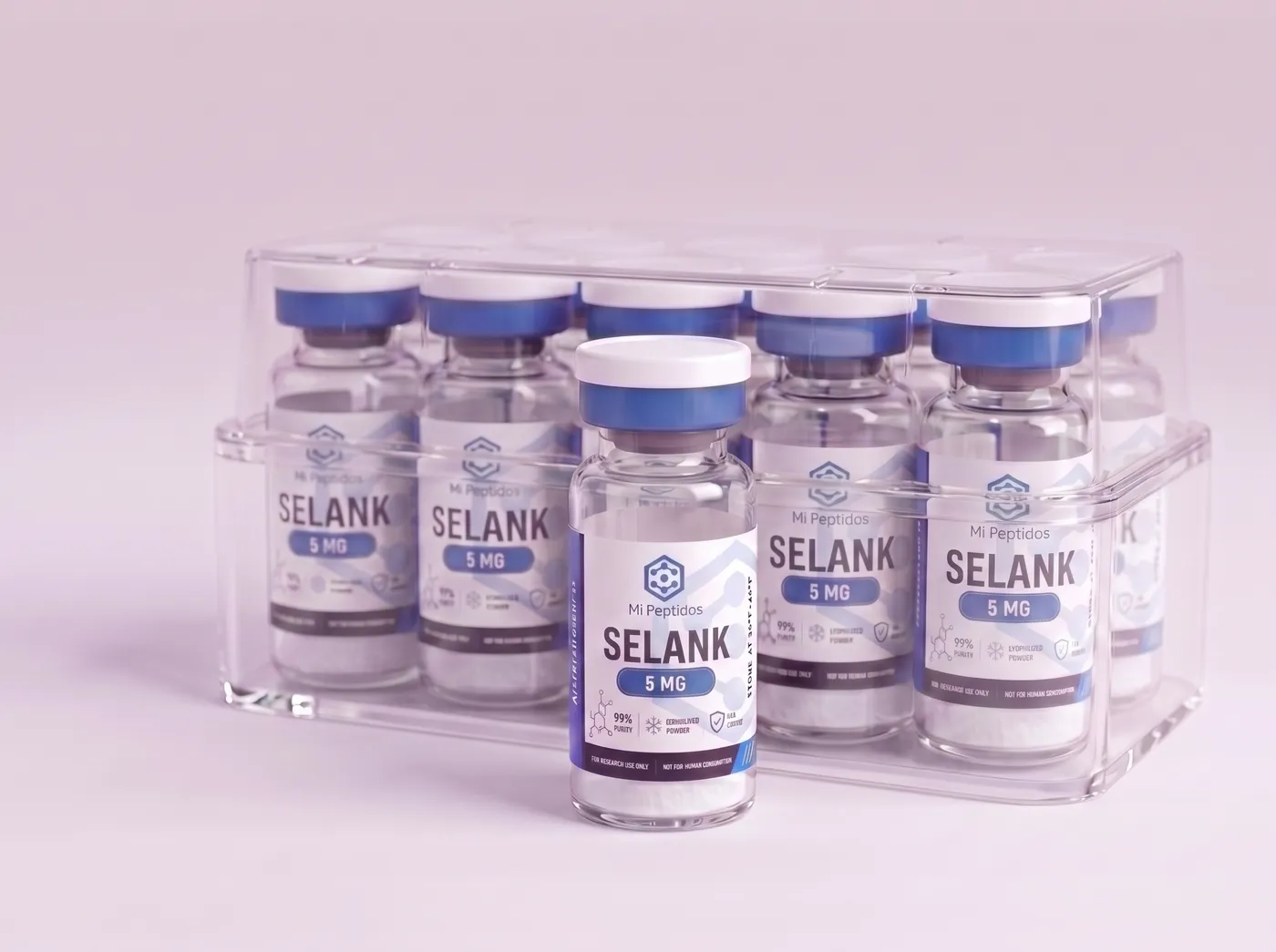 Selank 5 mg, caja de 10 viales